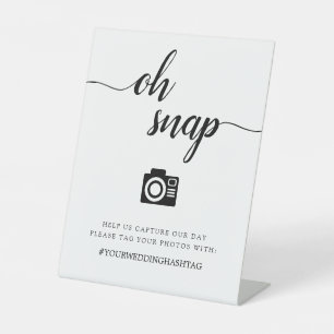 Kalligrafie Script Wedding Oh Snap Hashtag Sockelschild