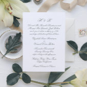 Kalligrafie-Seite Grün & Weiß-Feierliche Hochzeit Einladung