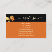 Kalligrafie Signatur Elegantes Schwarzes Orange de Visitenkarte (Rückseite)