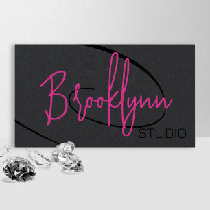 Kalligrafie-Signatur Professionelles Haarstudio  Visitenkarte
