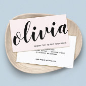 Kalligrafie-Signatur-Script fett rosa Visitenkarte