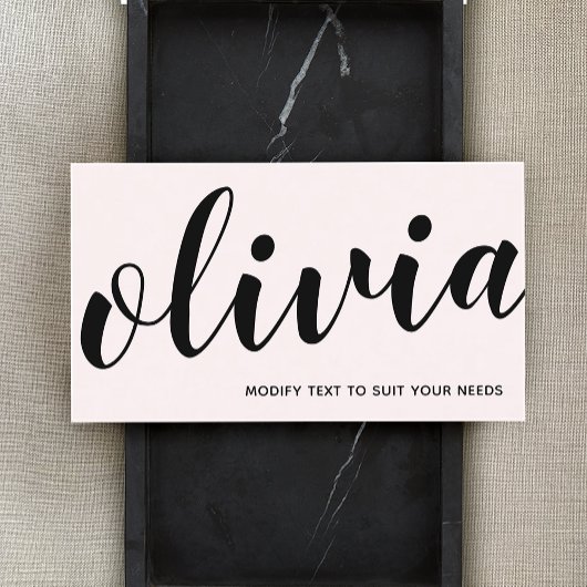 Kalligrafie-Signatur-Script fett rosa Visitenkarte