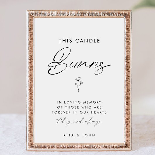 Kalligrafie-Skript Diese Kerze Burns Wedding-Zeich Poster