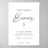 Kalligrafie-Skript Diese Kerze Burns Wedding-Zeich Poster (Vorne)