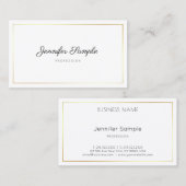 Kalligrafie-Skript Elegantes Schlichtes modernes D Visitenkarte (Vorne/Hinten)