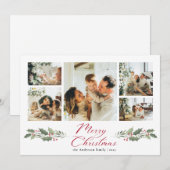 Kalligrafie-Skript Frohe Foto-Collage Weihnachten (Vorne/Hinten)