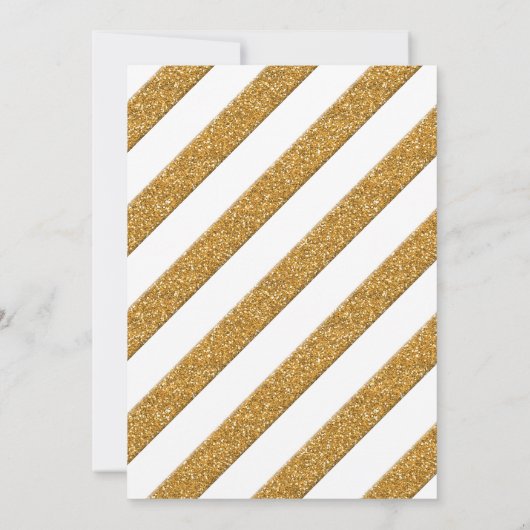 Kalligrafie-Skript für immer in Liebe Gold Glitzer Einladung (Rückseite)