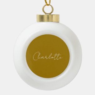 Kalligrafie-Skript Goldfarbe Benutzerdefinierter N Keramik Kugel-Ornament