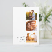 Kalligrafie-Skript Moderne Hochzeit von Fotos Save The Date (Stehend Vorderseite)