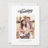 Kalligrafie-Skript Moderne Hochzeit von Fotos Save The Date (Vorderseite)