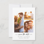 Kalligrafie-Skript Moderne Hochzeit von Fotos Save The Date (Vorderseite)