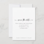 Kalligrafie-Skript Moderne Hochzeit von Fotos Save The Date (Rückseite)