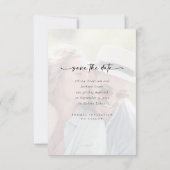 Kalligrafie-Skript Moderne Hochzeit von Fotos Save The Date (Rückseite)