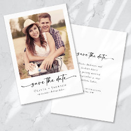 Kalligrafie-Skript Moderne Hochzeit von Fotos Save The Date