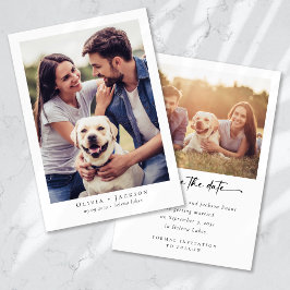 Kalligrafie-Skript Moderne Hochzeit von Fotos Save The Date