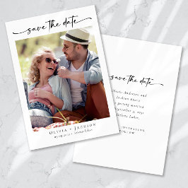 Kalligrafie-Skript Moderne Hochzeit von Fotos Save The Date