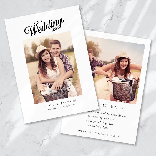 Kalligrafie-Skript Moderne Hochzeit von Fotos Save The Date