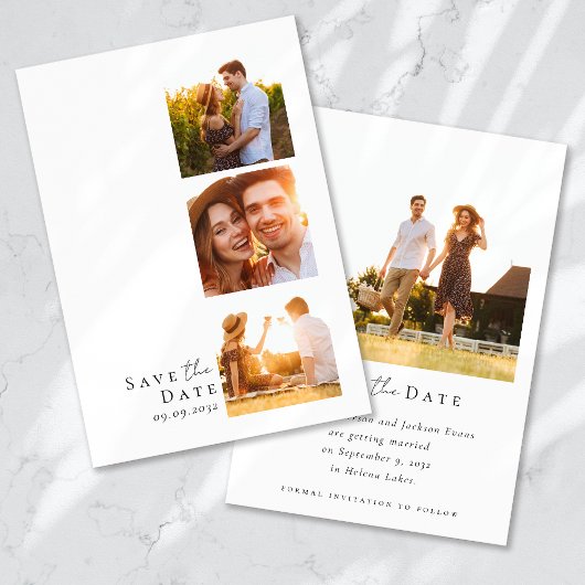 Kalligrafie-Skript Moderne Hochzeit von Fotos Save The Date