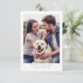 Kalligrafie-Skript Moderne Hochzeit von Fotos Save The Date (Stehend Vorderseite)