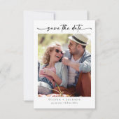 Kalligrafie-Skript Moderne Hochzeit von Fotos Save The Date (Vorderseite)
