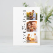 Kalligrafie-Skript Moderne Hochzeit von Fotos Save The Date (Stehend Vorderseite)