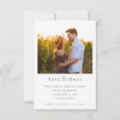 Kalligrafie-Skript Moderne Hochzeit von Fotos Save The Date (Rückseite)