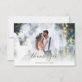 Kalligrafie-Skript Modernes, einfaches Zwei-Foto-E Dankeskarte (Vorderseite)