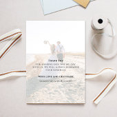 Kalligrafie-Skript Modernes, einfaches Zwei-Foto-E Dankeskarte