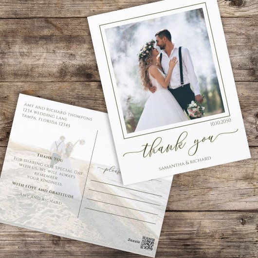 Kalligrafie-Skript Modernes, einfaches Zwei-Foto-E Postkarte