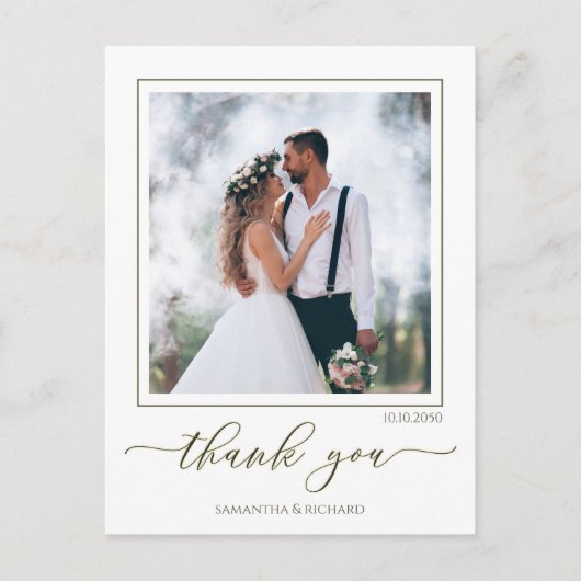 Kalligrafie-Skript Modernes, einfaches Zwei-Foto-E Postkarte (Vorderseite)