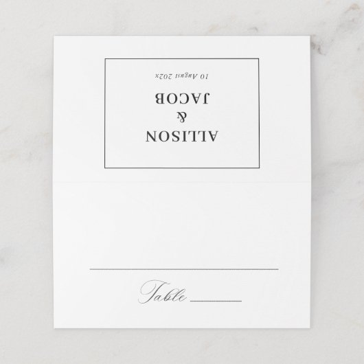 Kalligrafie-Skript Platzkarte (Außenseite Aufgefaltet)