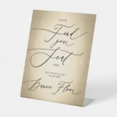 Kalligrafie-Skript Sitzensehen finden Sockelschild (Vorderseite)