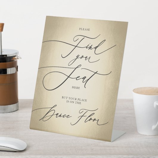 Kalligrafie-Skript Sitzensehen finden Sockelschild (In SItu)