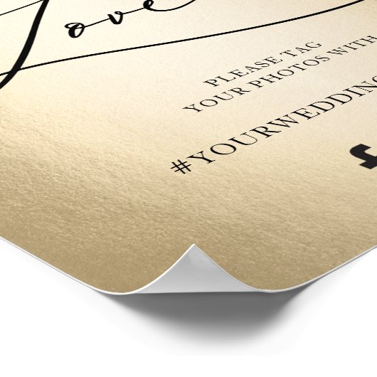 Kalligrafie-Skript teilen Sie die Liebe-Hochzeitss Poster (Ecke)