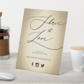 Kalligrafie-Skript teilen Sie die Liebe-Hochzeitss Sockelschild (In SItu)