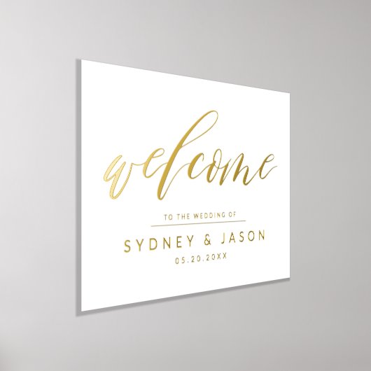 Kalligrafie-Skript Willkommen Minimal Moderne Hoch Foliendrucke (Ablage )