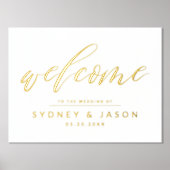 Kalligrafie-Skript Willkommen Minimal Moderne Hoch Foliendrucke (Vorderseite)