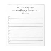 Kalligrafie-Skripteinsätze-Hochzeitsplaner für ein Notizblock (Vorderseite)