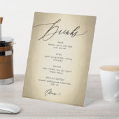 Kalligrafie-Skriptgetränke & Cheers Wedding Sockelschild (In SItu)