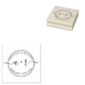 Kalligrafie-Skriptinitialen, die das Datum speiche Gummistempel (Stempel)