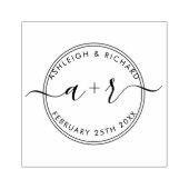 Kalligrafie-Skriptinitialen, die das Datum speiche Gummistempel (Prägung)