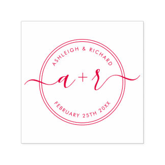 Kalligrafie-Skriptinitialen, die das Datum speiche Permastempel