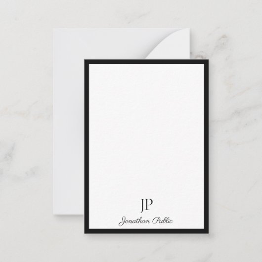 Kalligrafie-Skriptmonogramm einfache Vorlage (Vorderseite)