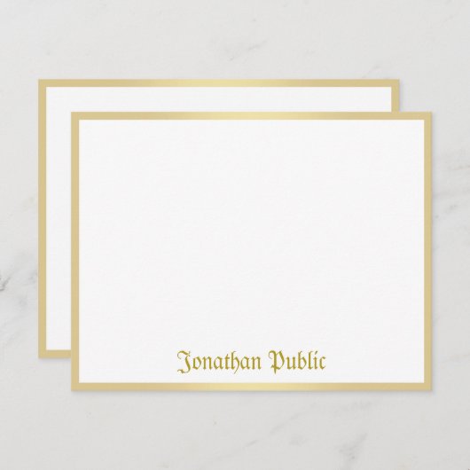 Kalligrafie-Skriptvorlage Gold-Skript-benutzerdefi Mitteilungskarte (Vorne/Hinten)