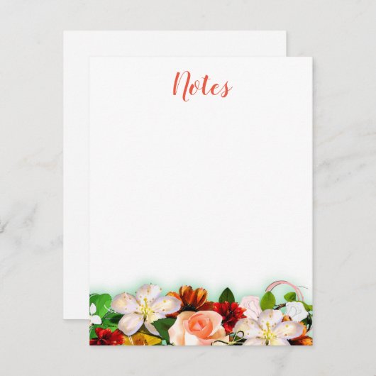 Kalligrafie Skriptvorlage Wasserfarbenfloral Mitteilungskarte (Vorne/Hinten)