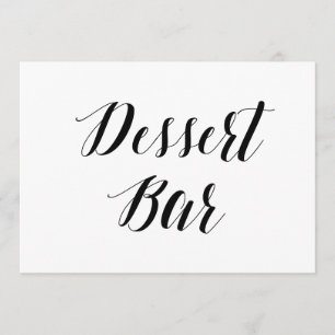 Kalligrafie-Stil "Dessert Bar" Hochzeitsschild Einladung