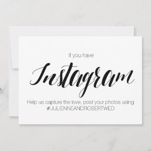 Kalligrafie-Stil "Instagram-Hashtag" Hochzeitsschi