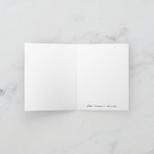 Kalligrafie-Stil Schwarz-Weiß Dankeskarte (Innenseite)