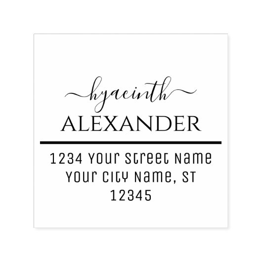 Kalligrafie Swash Typografie Name Anschrift #2 Permastempel (Design)