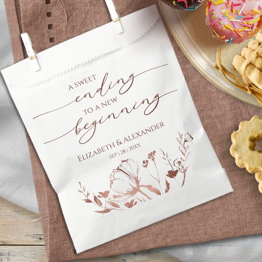 Kalligrafie | Sweet Ending New Begin Wedding Geschenktütchen